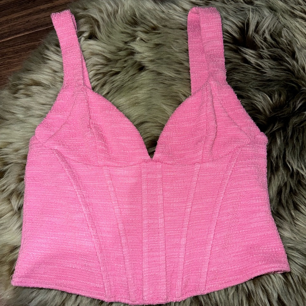 Zara tweed pink corset